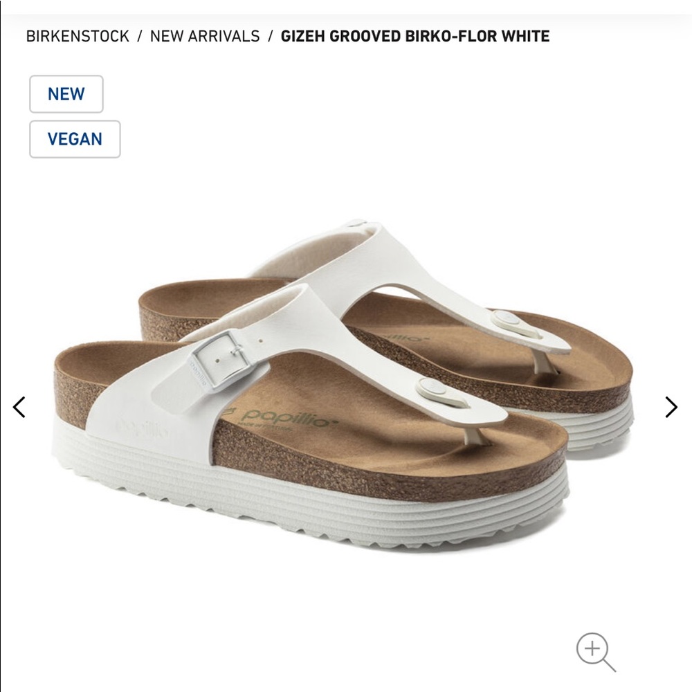 Birkenstock platform gizeh white sandals-sz40